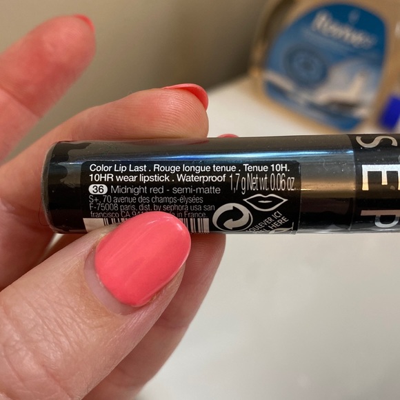 Sephora Red Lipstick in “midnight red” - semi matte - Picture 2 of 4